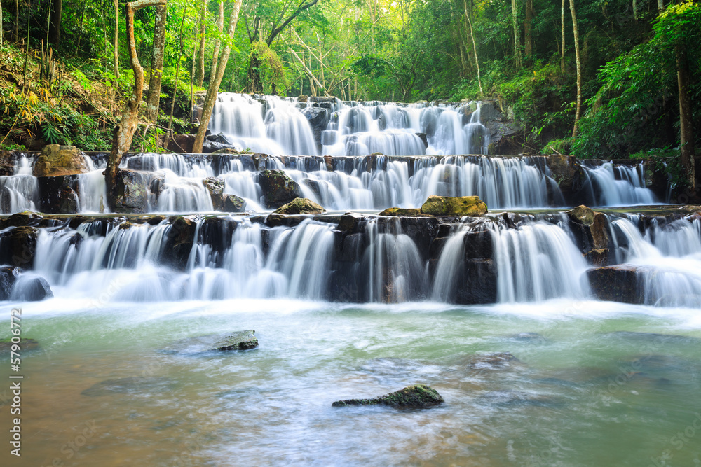 Wall mural waterfall in namtok samlan national park, saraburi, thailand