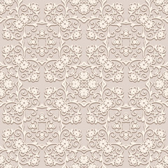 Beige seamless pattern, ornamental background