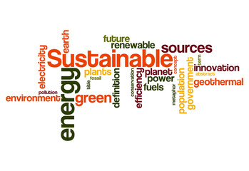 Fototapeta premium sustainable green energy concept word cloud background