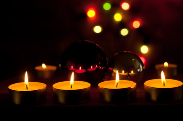 Adventlichter mit Bokeh