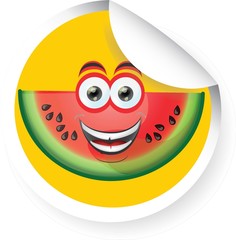 Наклейка с мультфильма арбуз