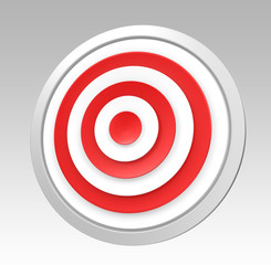 Target symbol with gray background, clipping path.