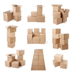 Fototapeta premium cardboard box package moving transportation delivery