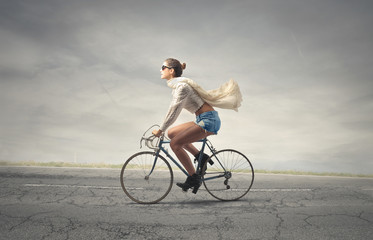 woman on bike