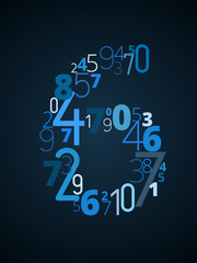 Fototapeta na wymiar Number 6, vector font from numbers