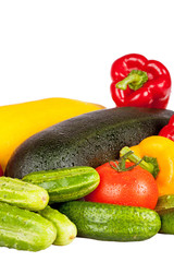 Zucchini courgette, sweet pepper and tomatoes