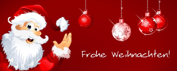 Weihnachtsmann wünscht frohe Weihnachten