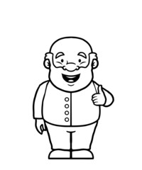 Obraz premium Black and white old man giving a thumbs up