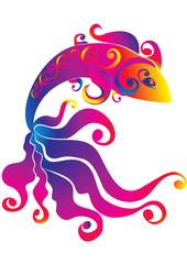 Vector stylized goldfish