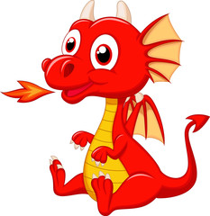 Cute baby dragon cartoon