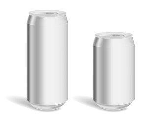 Two blank aluminium cans for product mockup