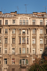 Historic buildings abainst a blue sky. Saint Petersburg, Russia