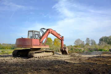 Bagger beim Aushub