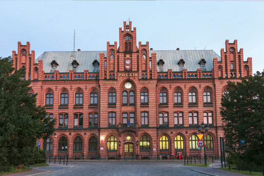 Fototapeta Sights of Poland. Old building of post office in Koszalin.