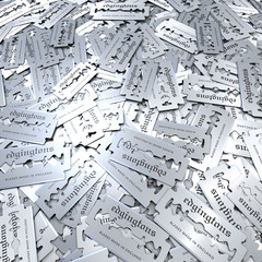 Ein Haufen neuer Rasierklingen