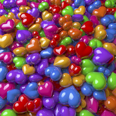 Jede Menge Herz, ein Haufen bunter Lackherzen