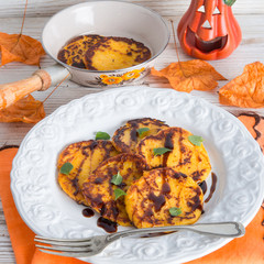 traditional Polish pumpkin yeast pancakes (Racuchy)