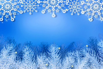 Fototapeta na wymiar Light blue christmas background. 