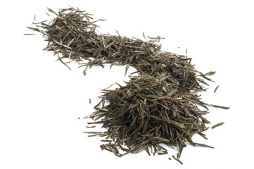 Chinese green tea on white background