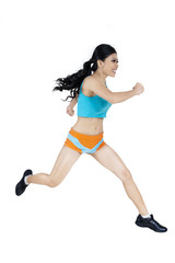 Isolated runner woman