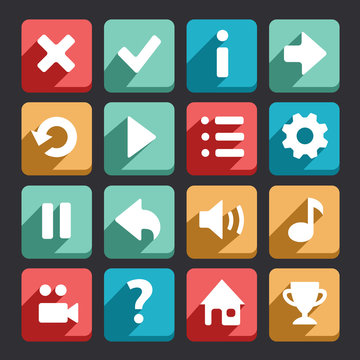 Flat game icons