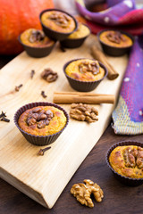 pumpkin and walnut muffins