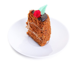 A piece of cake on a saucer