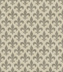 Beige Fleur De Lis Textured Fabric Background © Karen Roach
