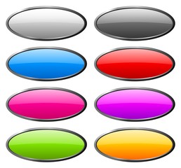 set of color rounded glass buttons