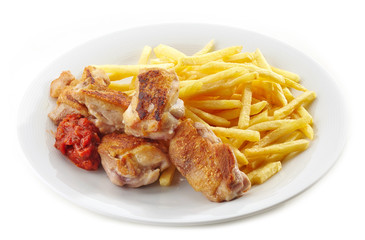 grilled chicken and french fries