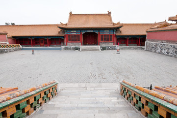 Fototapeta na wymiar Dziedziniec wewnętrzny w Zakazane Miasto, Pekin, Chiny