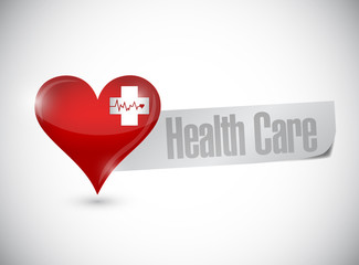 health care heart and lifeline illustration design