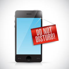 phone with a do not disturb hanging sign