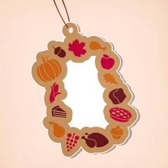 Vector Illustration of a Thanksgiving Tag