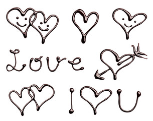 chocolate letters heart love valentine day