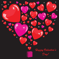 Naklejka premium Valentine's background with many hearts