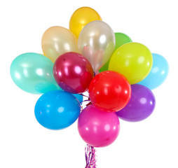 Obraz premium Many bright balloons isolated on white