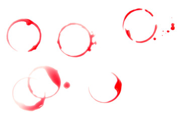 Close up of  wine stain on white background with clipping path