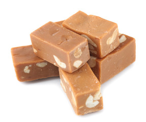 Many toffee isolated on white