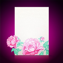 Card background from peonies