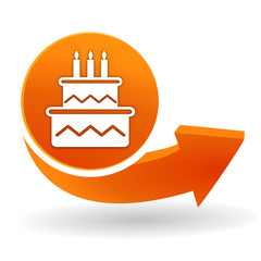 anniversaire sur bouton web orange