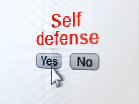 Safety concept: Self Defense on digital computer screen