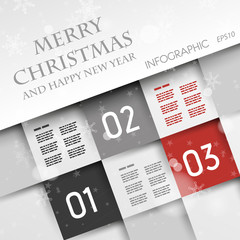 red christmas infographic square with three options