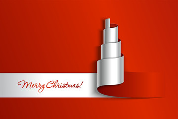 Creative paper Christmas tree. Vector Illustration.