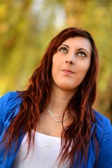 Fototapeta premium woman in autumn park
