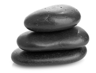 Growing piled up pebbles on a white background