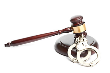 handcuffs and gavel