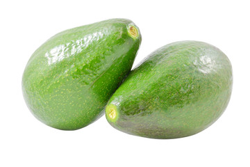 Fresh avocados on white