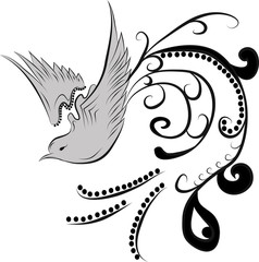 abstract bird, isolated on white