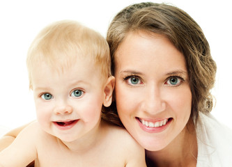 happy mother with baby